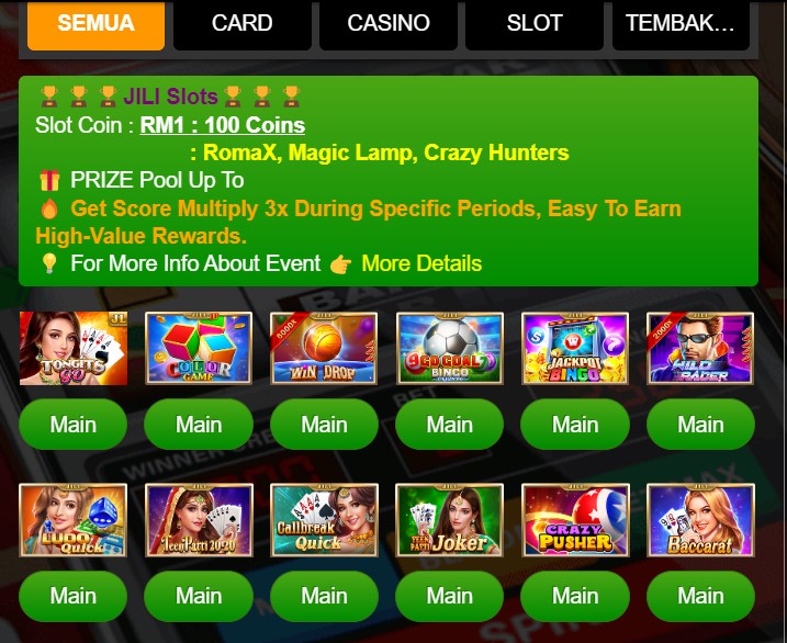 Bonus888 casino games selection